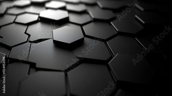 Fototapeta black hexagon background