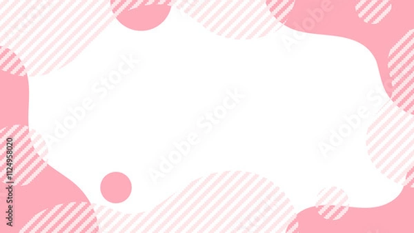 Obraz ピンク色ギザギザストライプの流体シェイプフレーム16：9