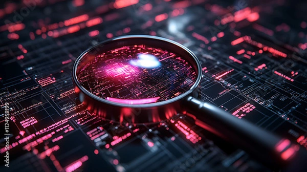 Fototapeta binary code and glass