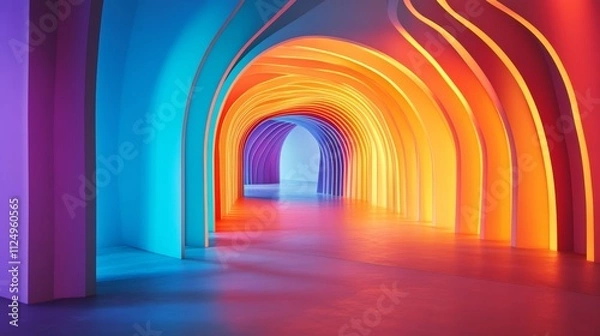 Fototapeta Colorful Curved with  Background 