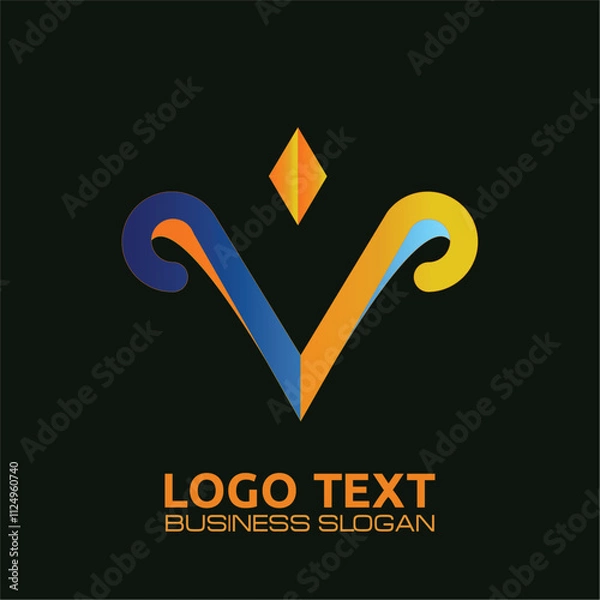 Fototapeta V  lettering logo is simple, easy to understand and authoritative