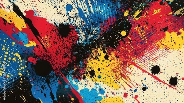 Fototapeta Vibrant Abstract Art Background with Bold Colors and Splashes