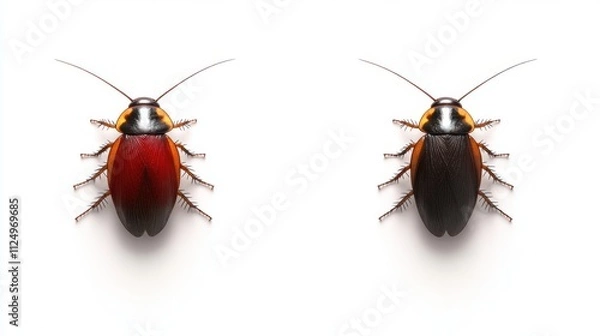Obraz Pest Control Before and After Extermination Illustration