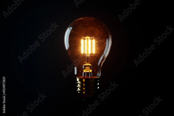 Fototapeta a burning light bulb as a symbol of the emergence of an idea
