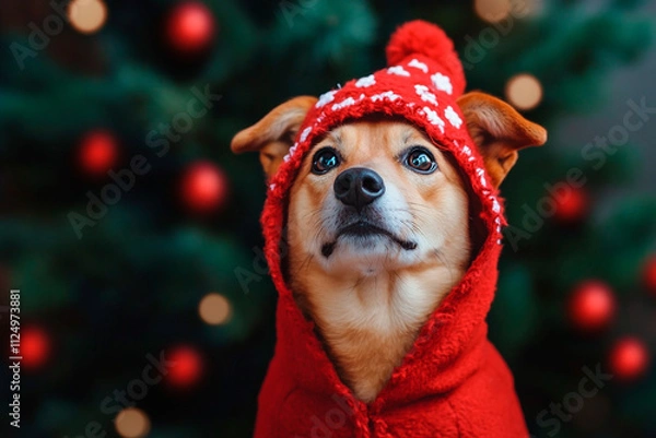 Fototapeta funny greeting card on the theme of Christmas and New Year