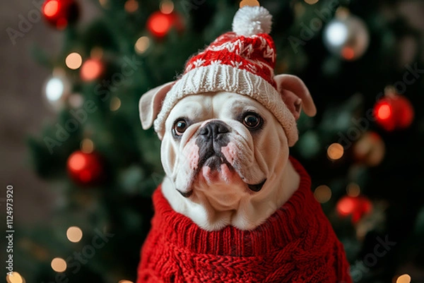Fototapeta funny greeting card on the theme of Christmas and New Year
