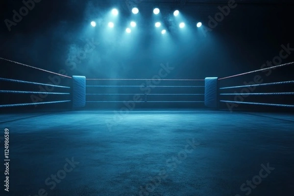Fototapeta Dramatic Boxing Ring Under Bright Spotlights