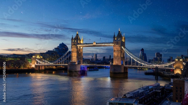 Obraz skyline tower bridge at night