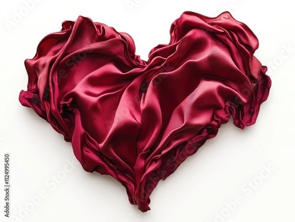 Fototapeta Creating Love Shimmering Silk Heart Art Studio Textile Artwork Soft Textures Close-Up Heartfelt Design