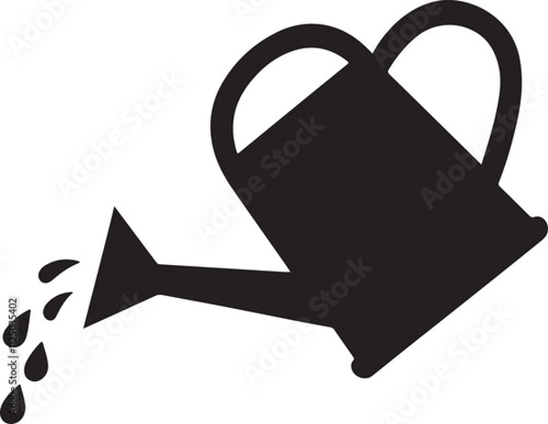 Obraz watering can icon silhouette vector style with white background, watering can