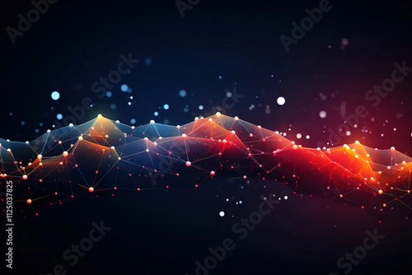 Fototapeta Exceptional digital matrix data waveform on music dynamic wave abstract concept.
