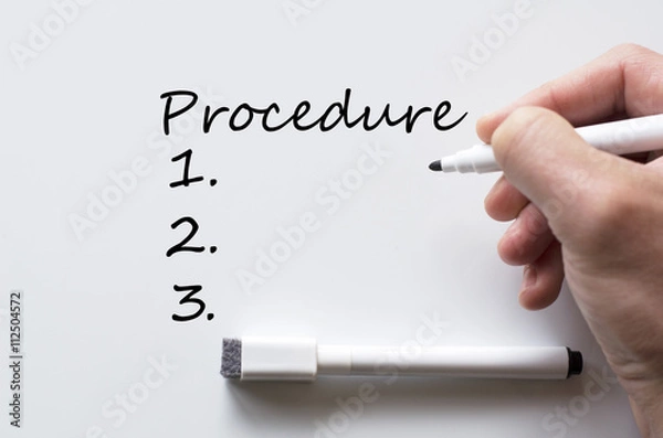 Obraz Procedure written on whiteboard