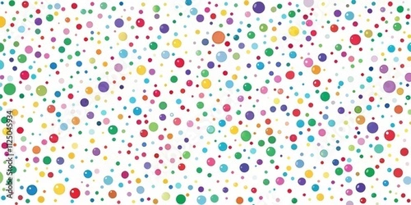 Fototapeta Rainbow Confetti Randomly Scattered Colorful Circles on White Background