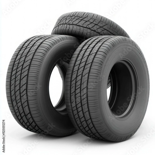 Fototapeta Tyres Isolated
