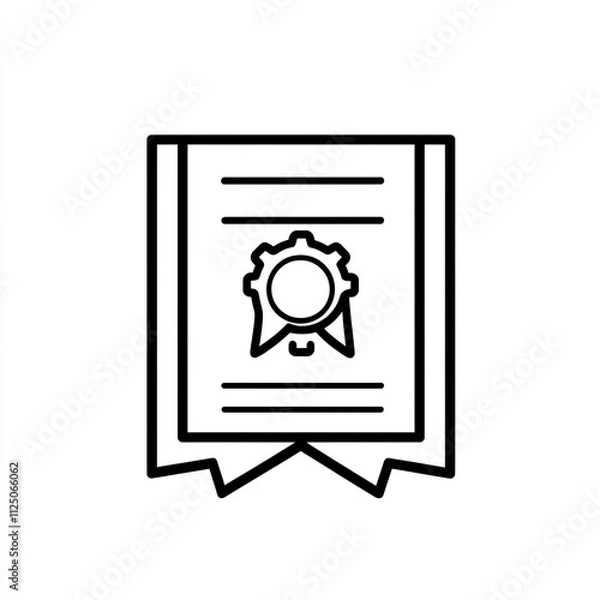 Obraz A piece of paper with a check mark in the center. The check mark is a symbol of approval or completion. 