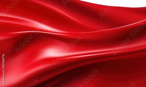 Obraz 红色丝绸飘逸舞动绸缎流动布料纹路