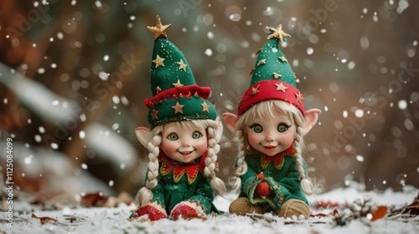 Fototapeta A pair of cute little elves
