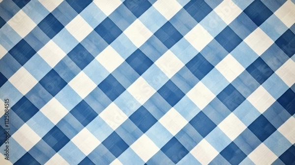 Obraz Blue Gingham Pattern Background