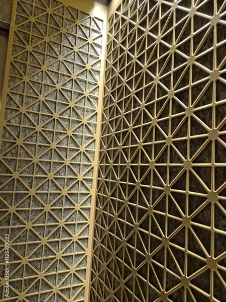 Obraz Abstract pattern wall in a hotel elevator, geometric shapes