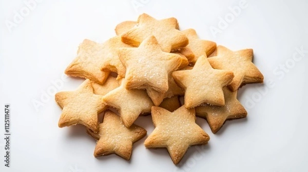 Obraz Homemade Christmas cookies isolated on the white background, top view