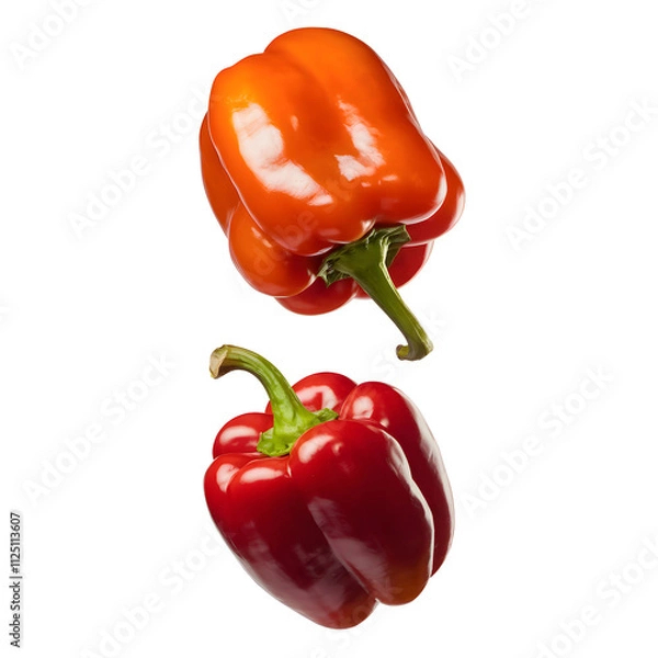 Obraz red bell pepper on Transparent Background.