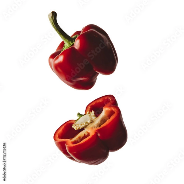 Obraz red bell pepper on Transparent Background.