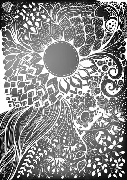 Fototapeta Hand drawn floral card