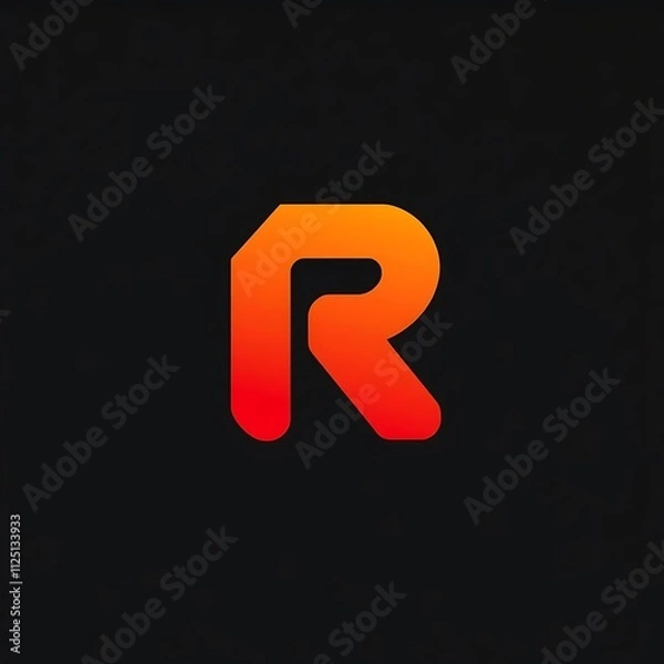 Fototapeta R logo design Digital,R logo pirmeam designe ai gnarater.