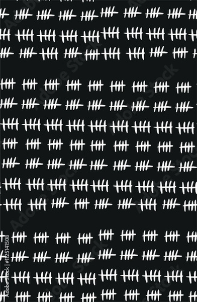 Obraz Seamless pattern with tally stroke counting marks 