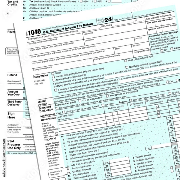 Obraz 202 IRS 1040 forms.