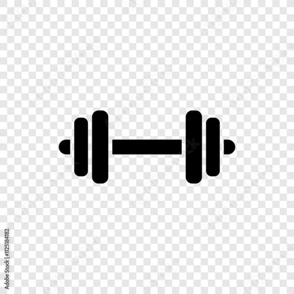 Fototapeta Dumbbell simple icon vector. Flat design. Transparent grid