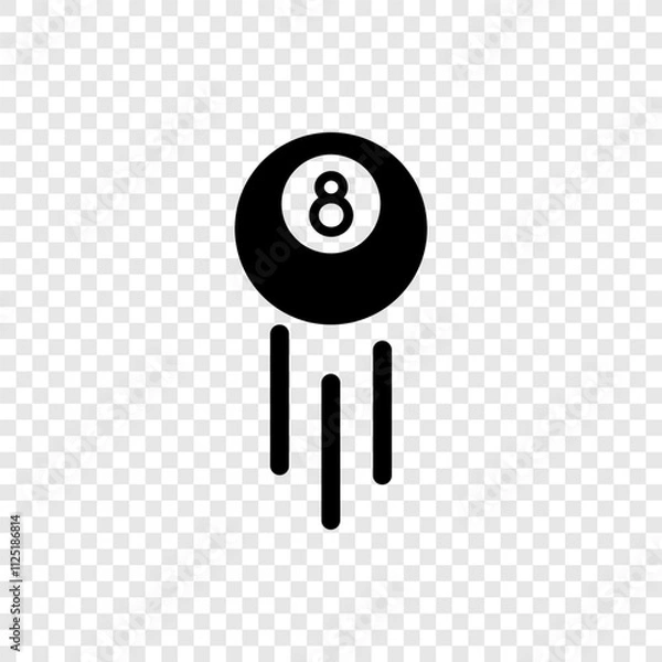 Fototapeta Billiard 8-ball simple icon. Flat design. Transparent grid