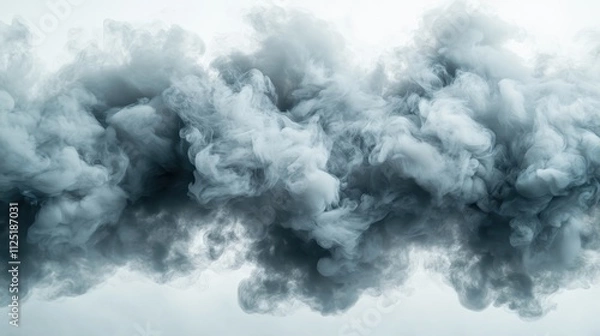 Obraz A collection of complex smoke formations creating an abstract and intriguing pattern, offering depth and texture, set against a light background.
