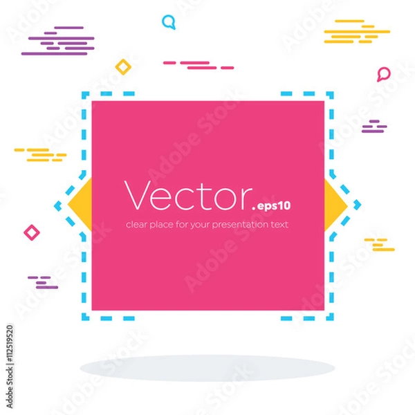 Fototapeta Abstract concept vector empty speech square quote text bubble. For web and mobile app isolated on background, illustration template design, creative presentation, business infographic social media