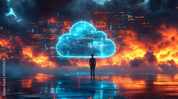 Fototapeta Serverless Computing Function as a Service (FaaS), serverless computing and function as a service (FaaS) with an image depicting developers deploying serverless applications, design,


