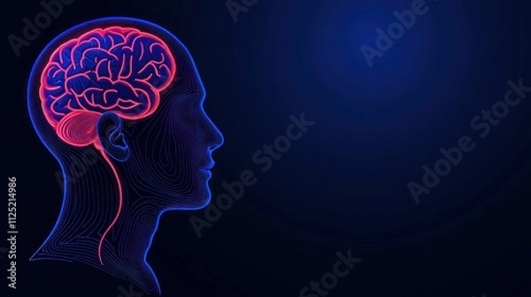 Fototapeta Human Brain Anatomy: A Digital Representation of the Neurological System