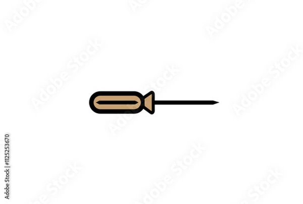 Obraz Vector illustration of cartoon screwdriver on white background	