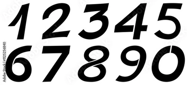 Obraz Handwritten stencil numbers from zero to nine