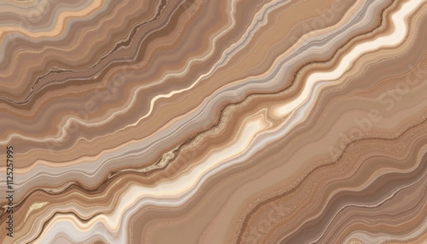 Fototapeta Elegant abstract marble background in Mocha Mousse tones showcasing soft swirls and earthy textures.