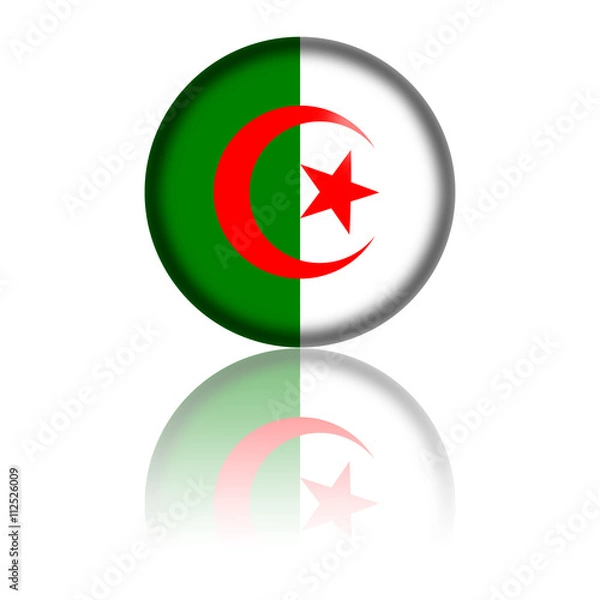 Obraz Algeria Flag Sphere 3D Rendering