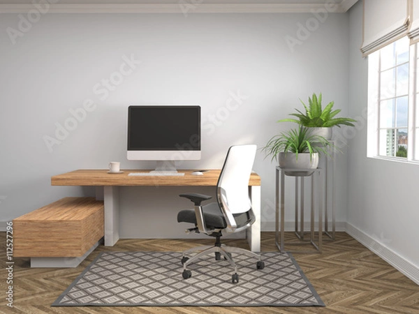 Fototapeta Office interior. 3D illustration