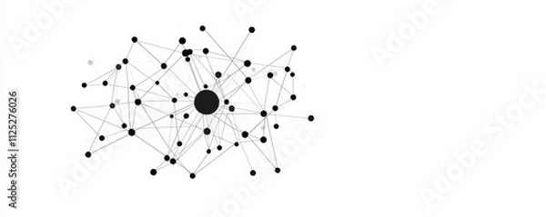 Obraz User network structure connect dots and lines background template vector