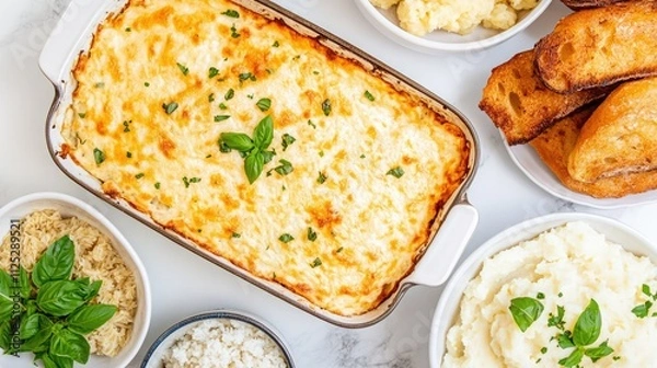 Obraz Rustic Chicken Casserole with Sides