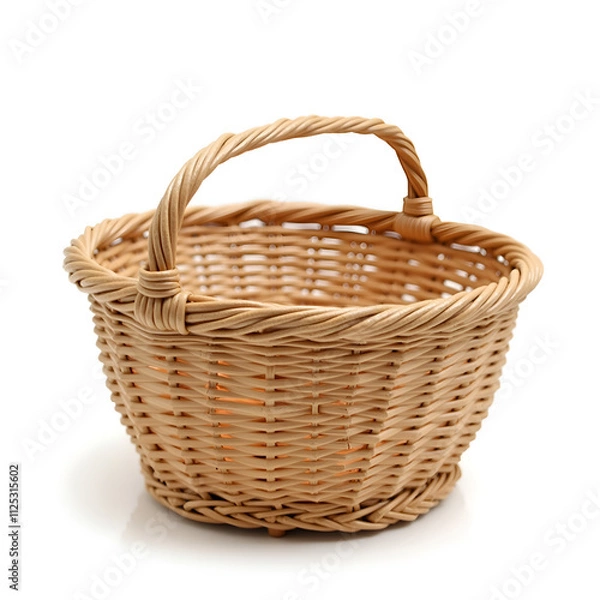 Fototapeta Handcrafted wicker basket for decorative and practical use, photography of still life concept.