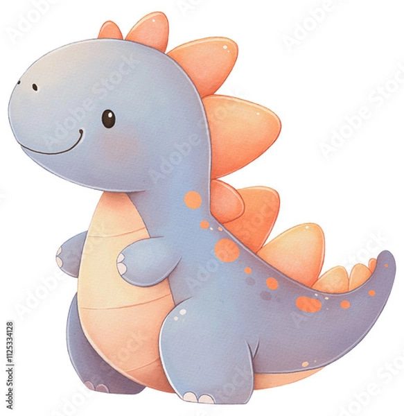 Obraz Cute blue cartoon dinosaur.