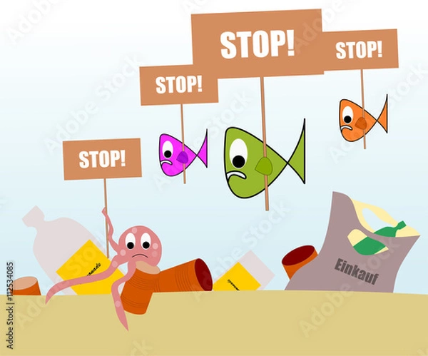 Obraz Verschmutzung der Gewässer - Stop!