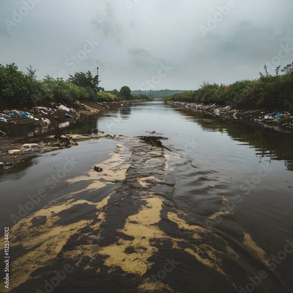 Obraz jungle river pollution