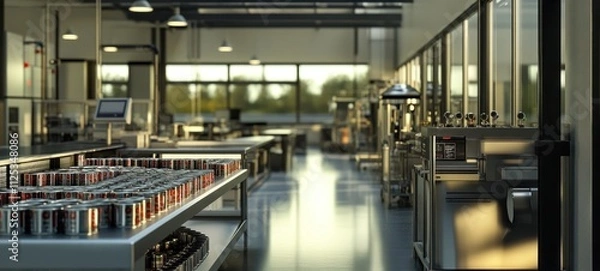 Obraz Modern Food Processing Plant: A Glimpse into Efficient Canning Production