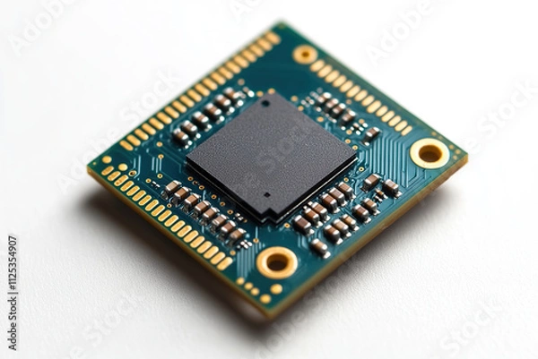 Fototapeta CPU processor microchip on white background