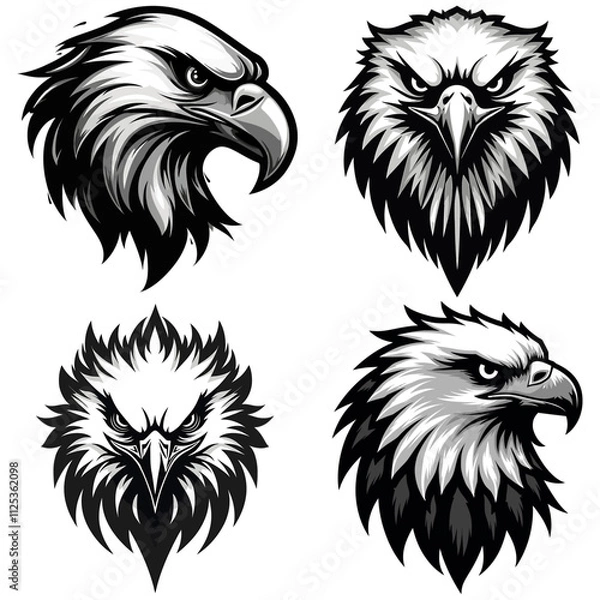 Obraz Eagle head logo icon vector illustration set